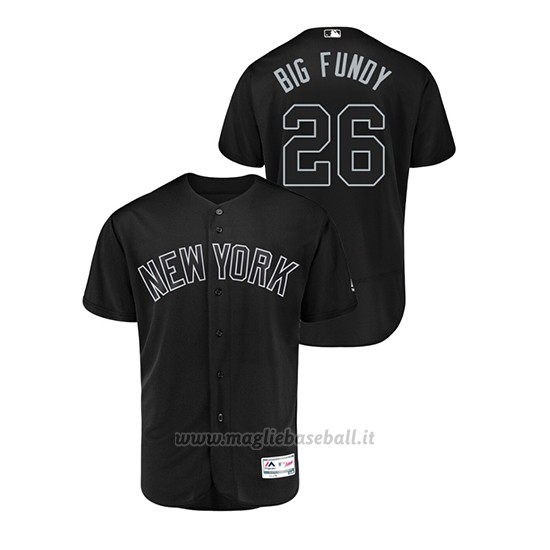 Maglia Baseball Uomo New Y Ork Yankees Dj Lemahieu 2019 Players Weekend Autentico Nero